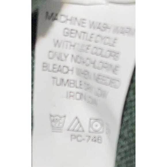 Van Heusen Green Solid Cotton Acrylic Sweater Top Long Sleeve Size Medium - Picture 3 of 4